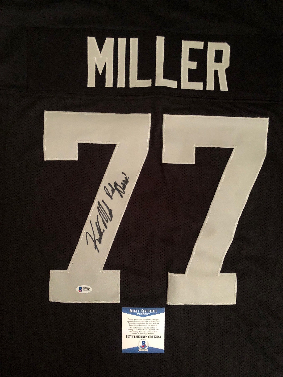 Kolton Miller Signed Autographed Oakland Raiders Custom Jersey BECKETT BAS COA
