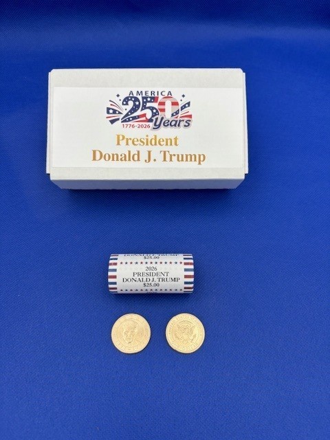 1 ROLL BOX - DONALD J TRUMP 2026 DOLLAR COIN - 