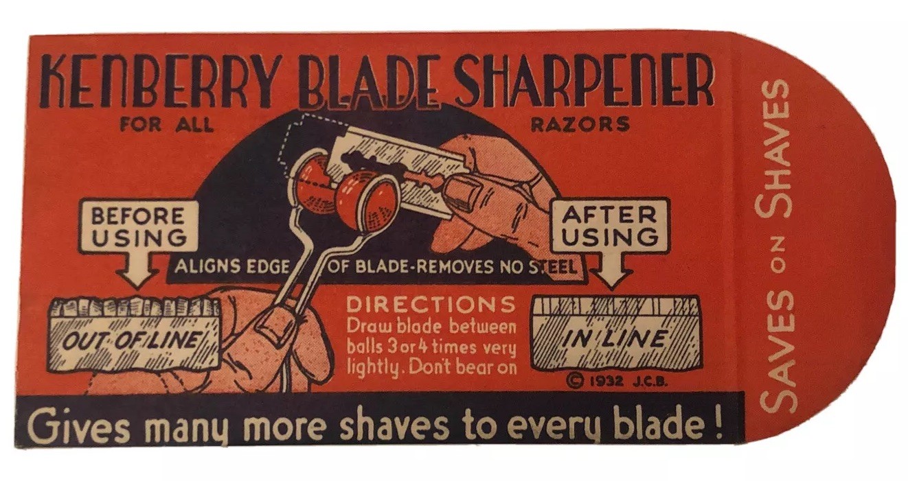 Vtg 1930s Kenberry Blade Sharpener 1932 Advertising Envelope Antique Paper RARE Vtg 1930s Kenberry Blade Sharpener 1932 Advertising Envelope Antique Paper RARE