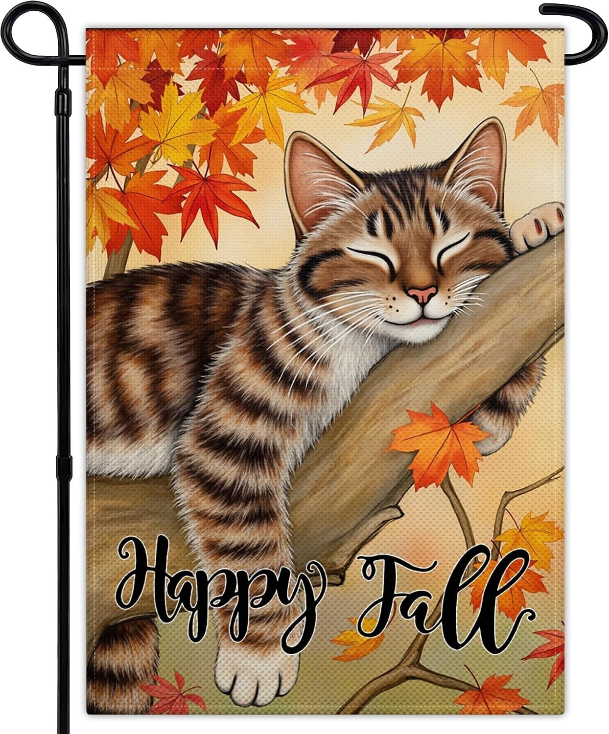 Happy Fall Cat Garden Flag 12 x 18 Inch Outdoor Decor Happy Fall Cat Garden Flag 12 x 18 Inch Outdoor Decor