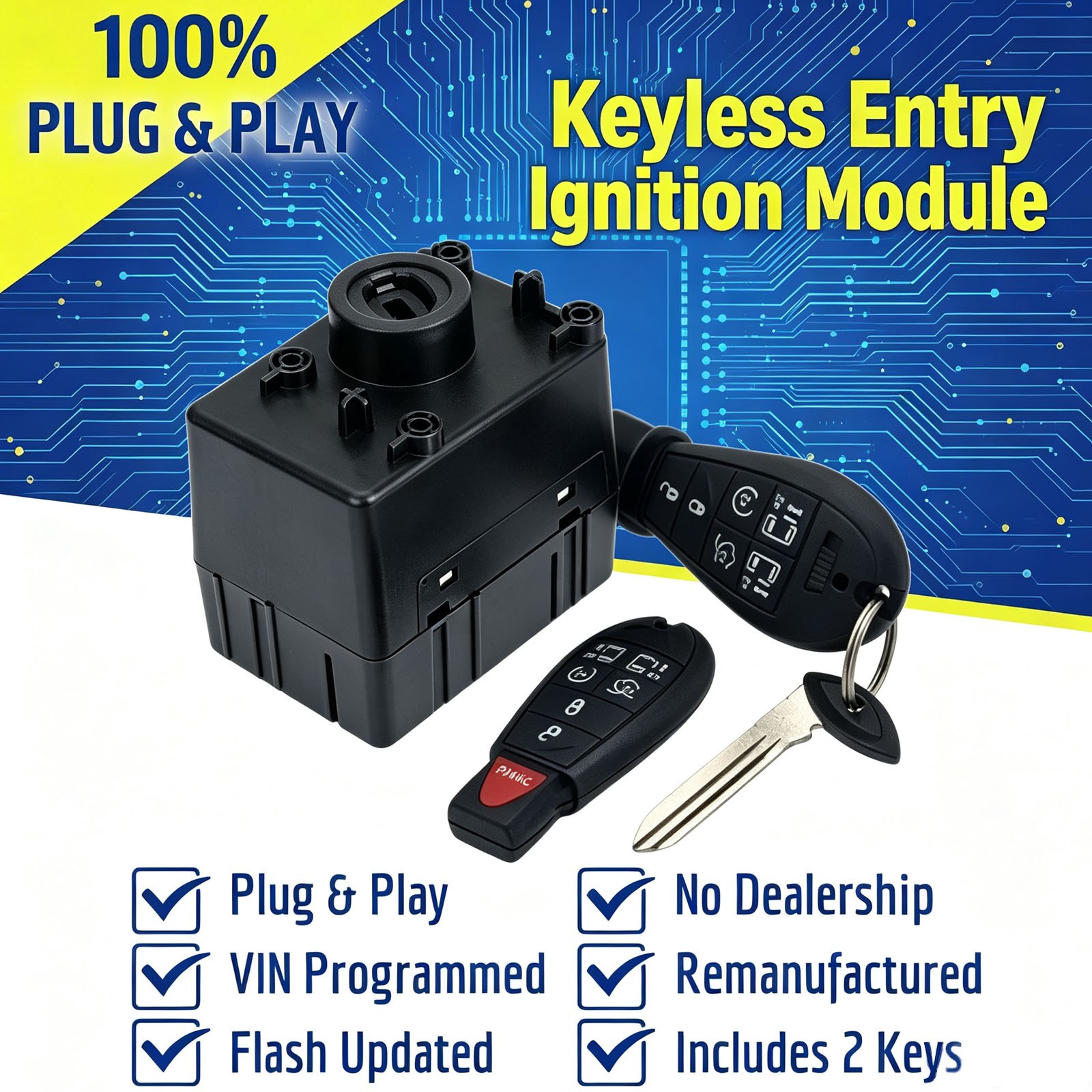 for 2009-2015 Dodge Ram 1500 WIN Module Wireless Ignition Node Programmed w/Keys for 2009-2015 Dodge Ram 1500 WIN Module Wireless Ignition Node Programmed w/Keys