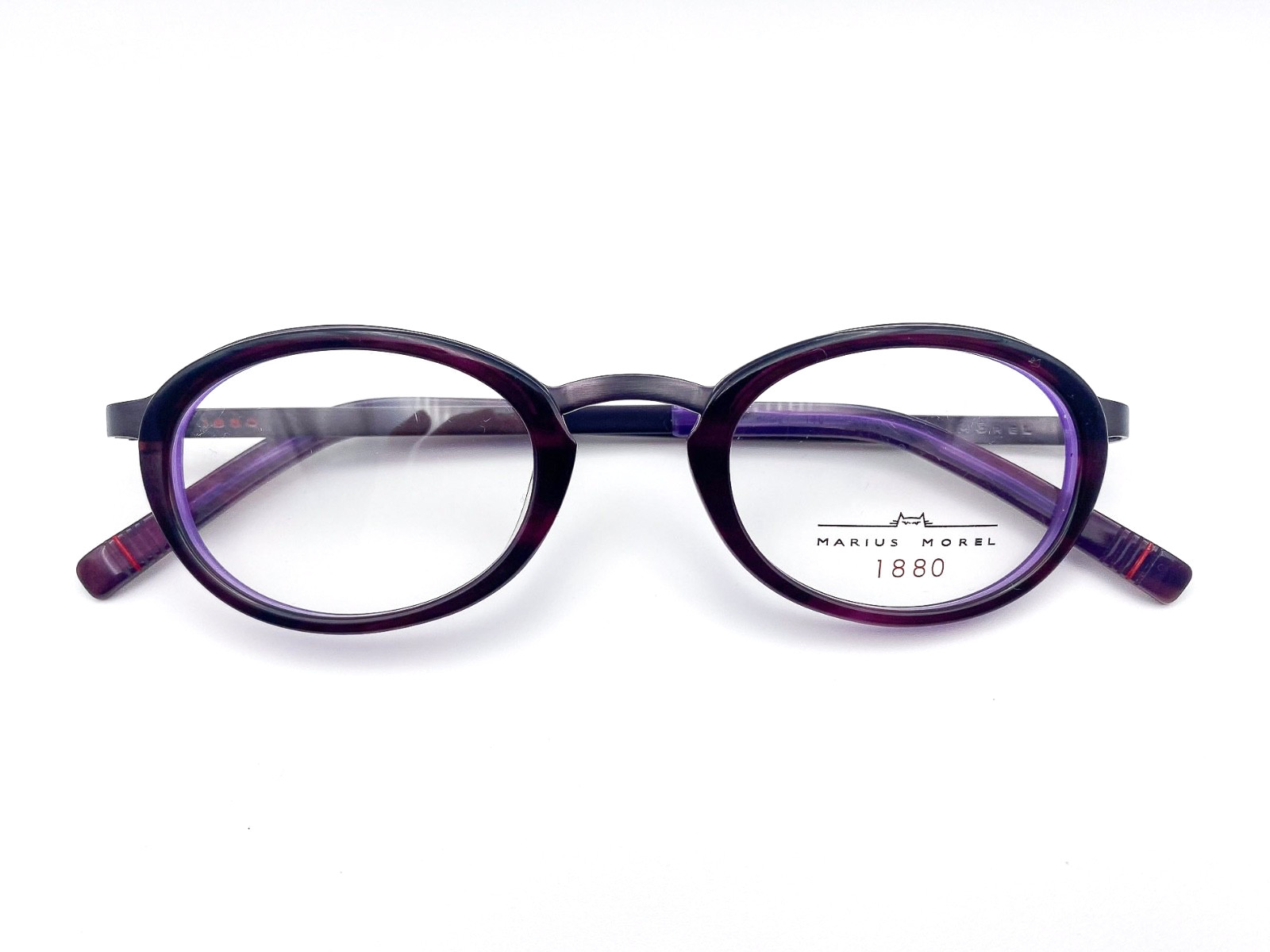 Vintage Marius Morel 1880 Oval Eyeglasses Purple Made in France Deadstock