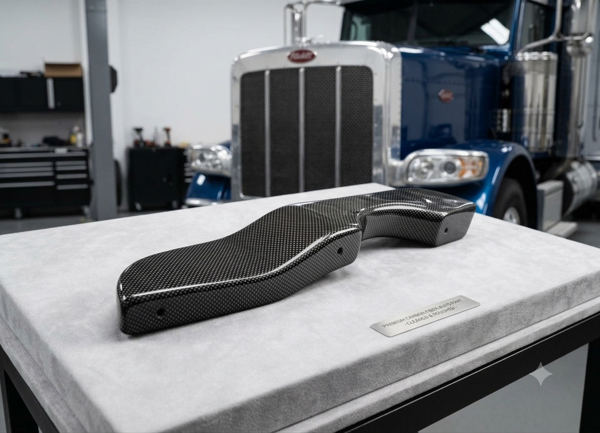 Custom Carbon Fiber Interior Door Armrest Set Fits 1987-2001 Peterbilt Trucks