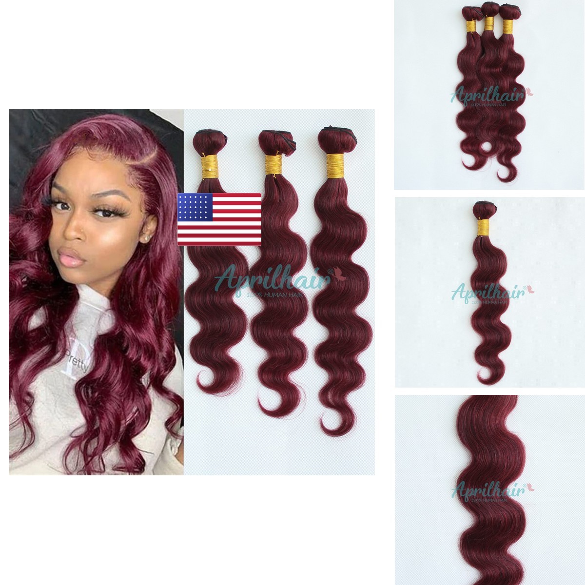Aprilhair 8A Machine Double Weft Raw Brazilian Virgin Human Hair Extensions