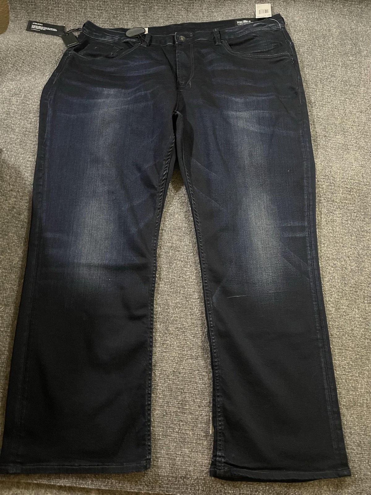 Buffalo David Bitton Six-X Jeans Mens 42x30 Blue Straight Stretch Dark Denim