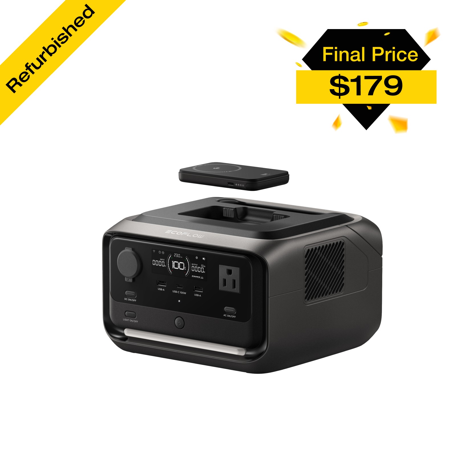 EcoFlow River 3 Plus 286Wh Wireless Boost Combo & 5000mAh RAPID Power Bank
