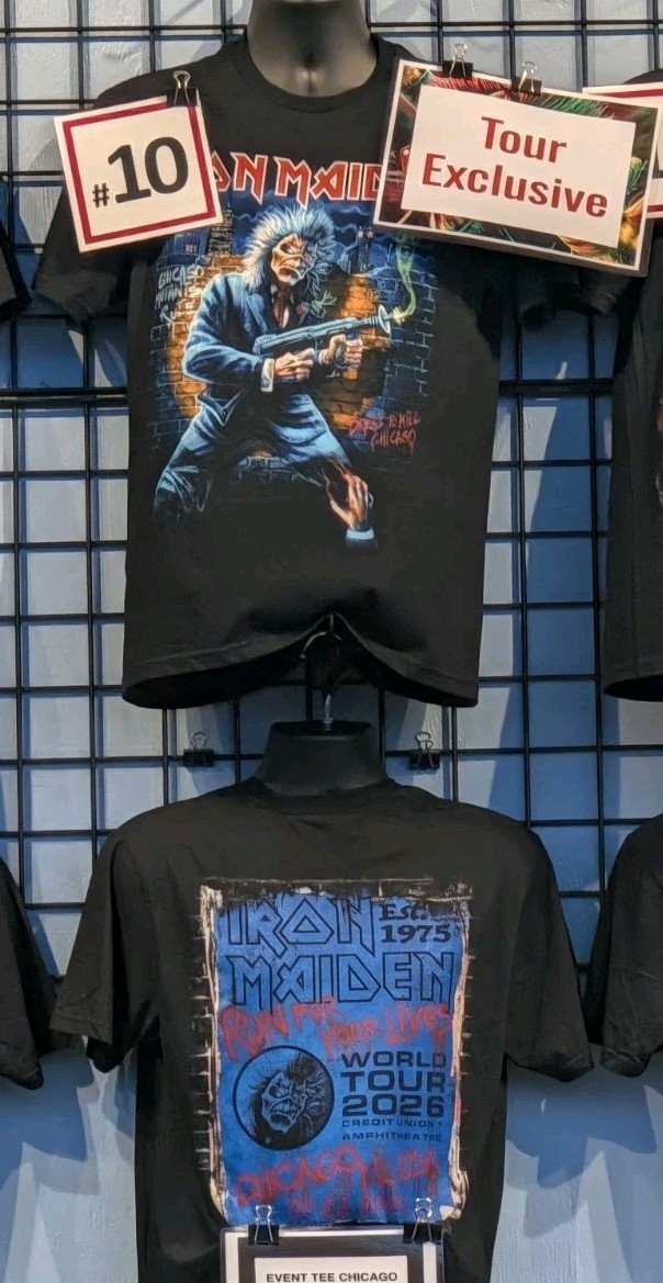 OFFICIAL Ready To Ship Iron Maiden 2026 Chicago  T Shirt From Concert LG.