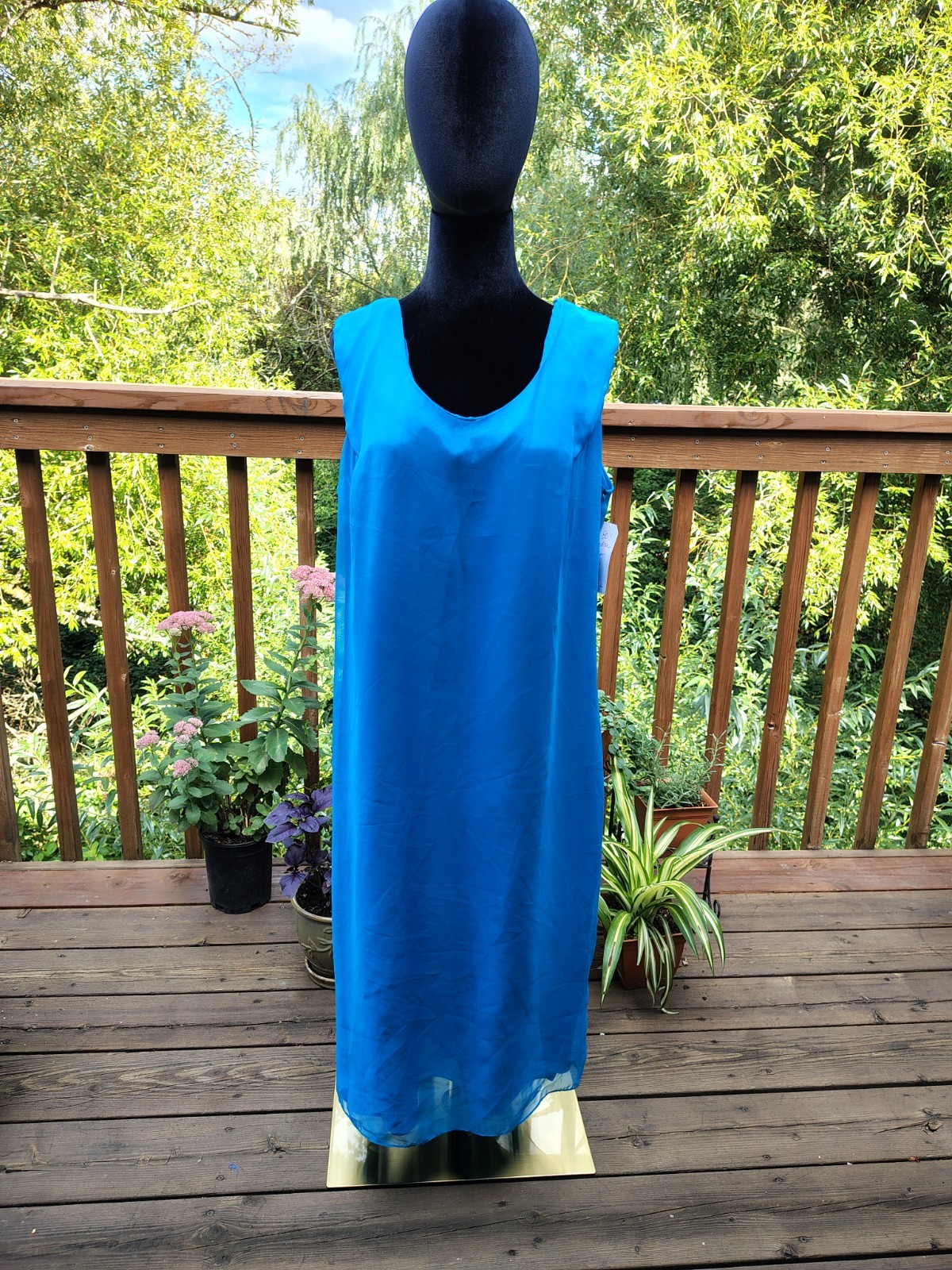 Vintage 1950s Jovani Turqoise Shift Dress, Sz 16, waist 38 (item A36)