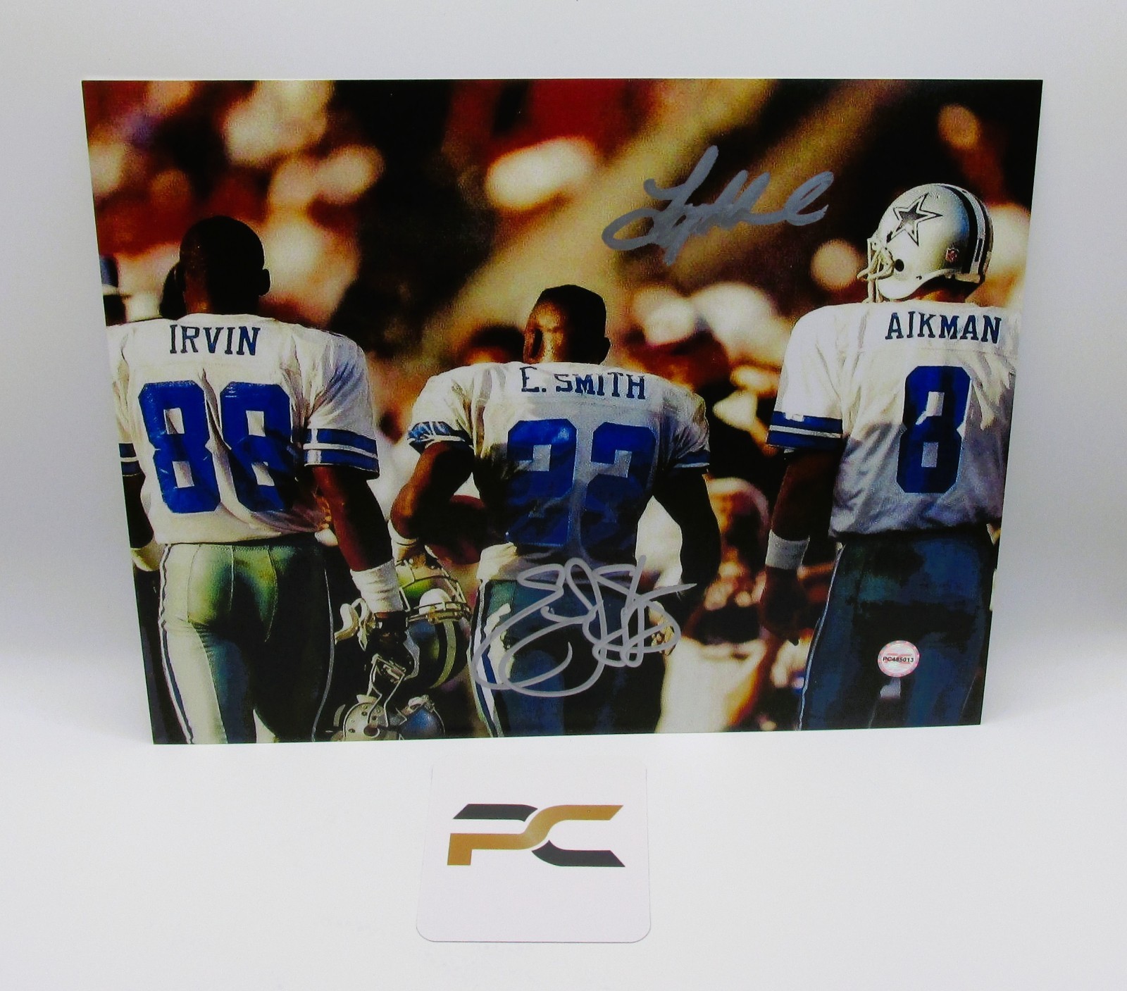 Troy Aikman And Emmitt Smith Signed 8x10 Photo With COA (PC485013) (Cowboys)