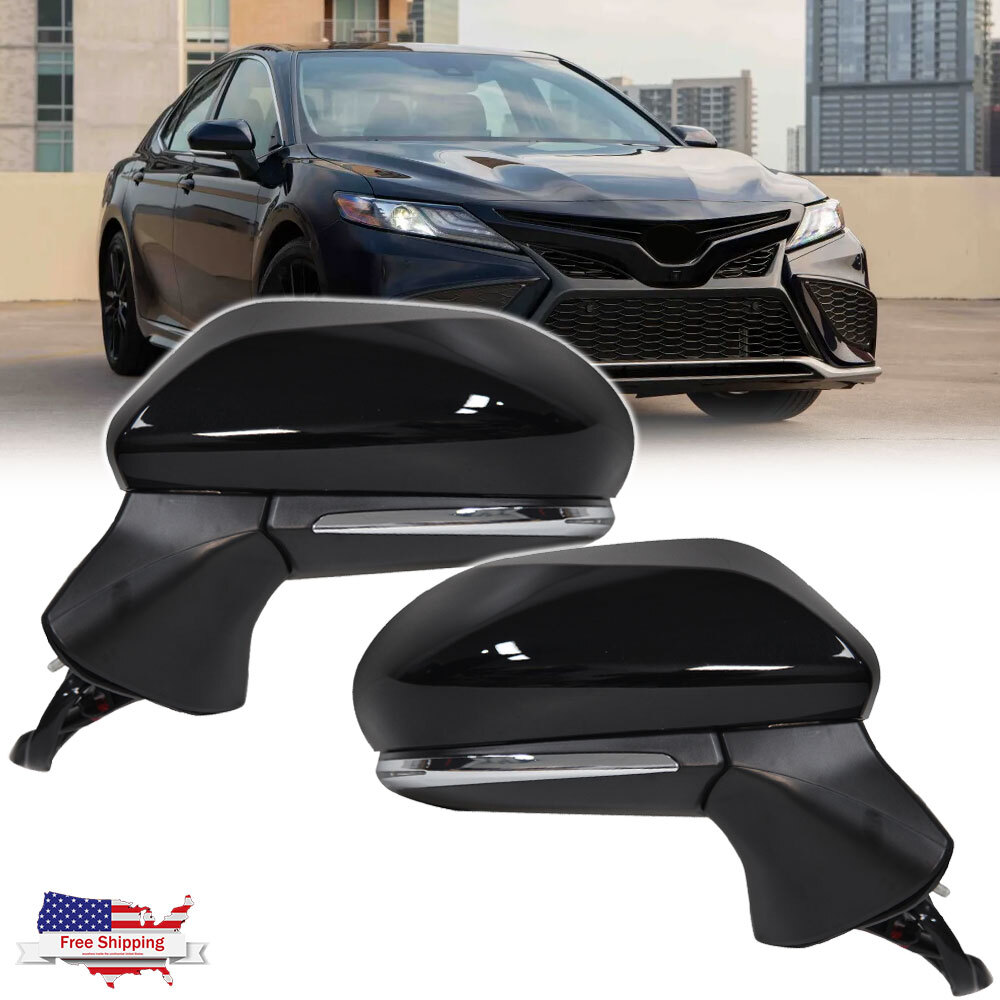 For 2018-2023 Toyota Camry Left & Right Side Mirror w/ Heated Turn Signal