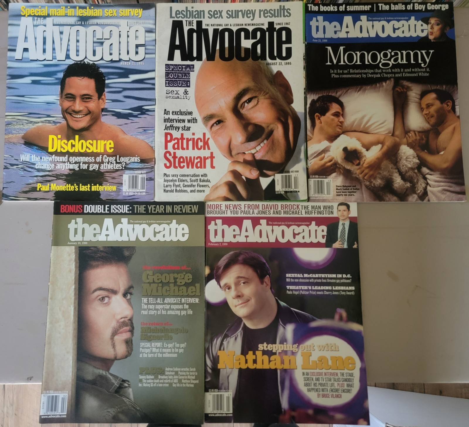 5 The Advocate magazine 1995 lot LGBTQ Greg Louganis Boy George George Michael 5 The Advocate magazine 1995 lot LGBTQ Greg Louganis Boy George George Michael