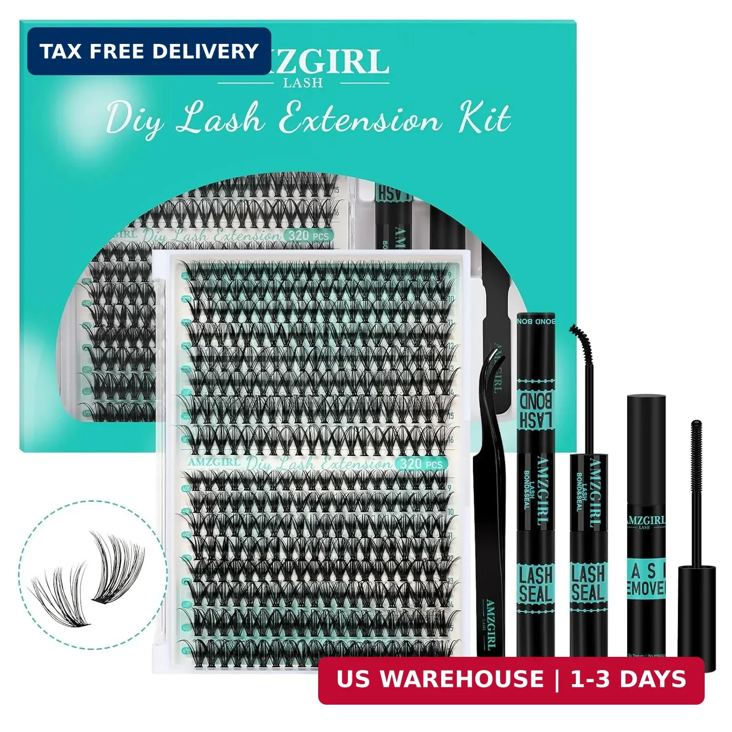 AMZGIRL Lash Clusters Kit 320Pcs, 30D+40D D Curl Wispy Eyelash Extensions AMZGIRL Lash Clusters Kit 320Pcs, 30D+40D D Curl Wispy Eyelash Extensions