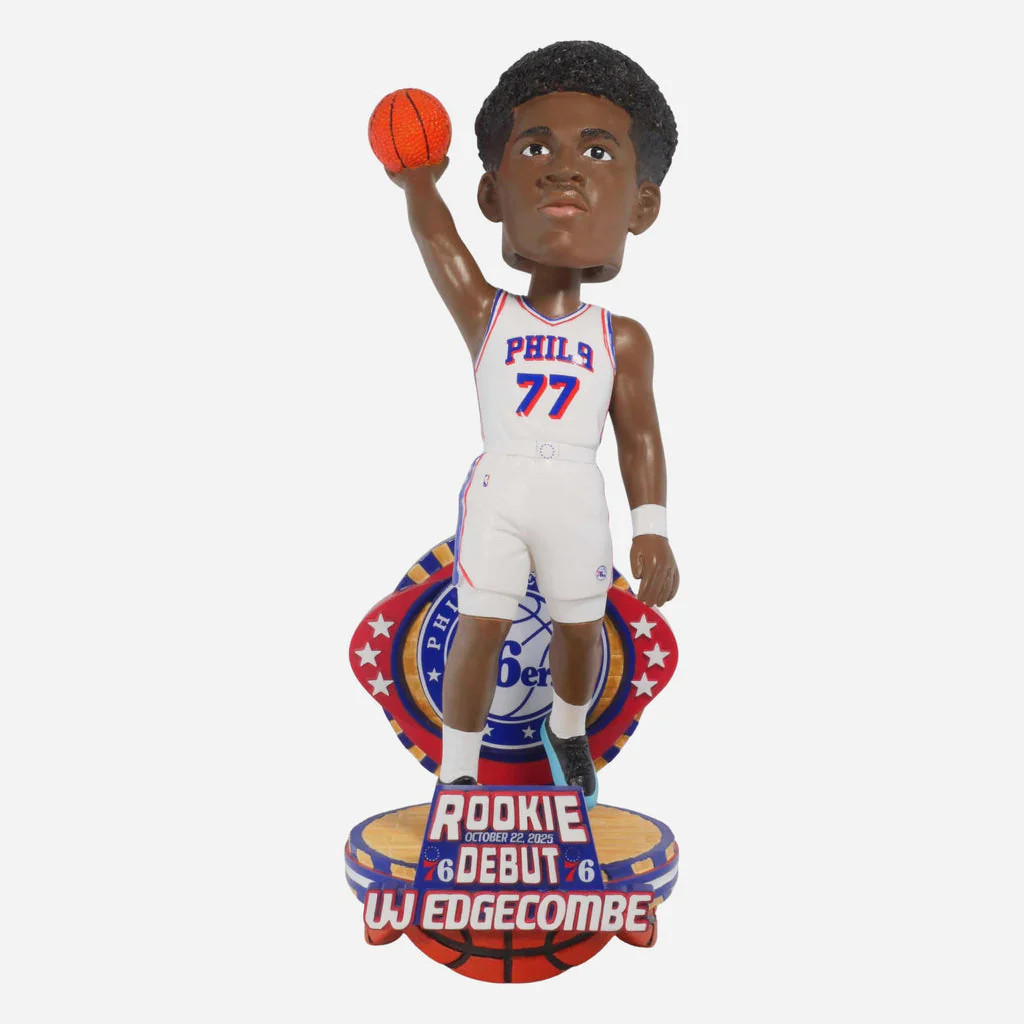 V.J. Edgecombe Philadelphia 76ers Rookie Debut Bobblehead NBA Basketball V.J. Edgecombe Philadelphia 76ers Rookie Debut Bobblehead NBA Basketball