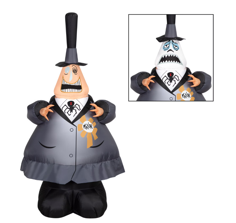 7' Animated LED Inflatable Nightmare Before Christmas Mayor w/ Rotating Head