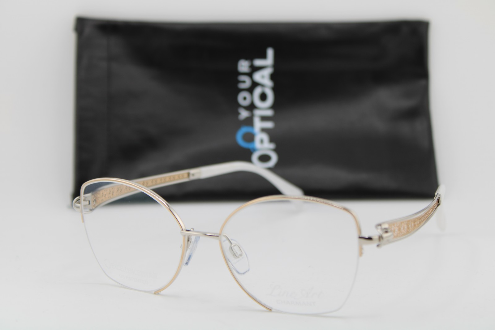 NEW LINE ART CHARMANT XL2150 GW GOLD WHITE TITANIUM AUTHENTIC EYEGLASSES 51-16 NEW LINE ART CHARMANT XL2150 GW GOLD WHITE TITANIUM AUTHENTIC EYEGLASSES 51-16
