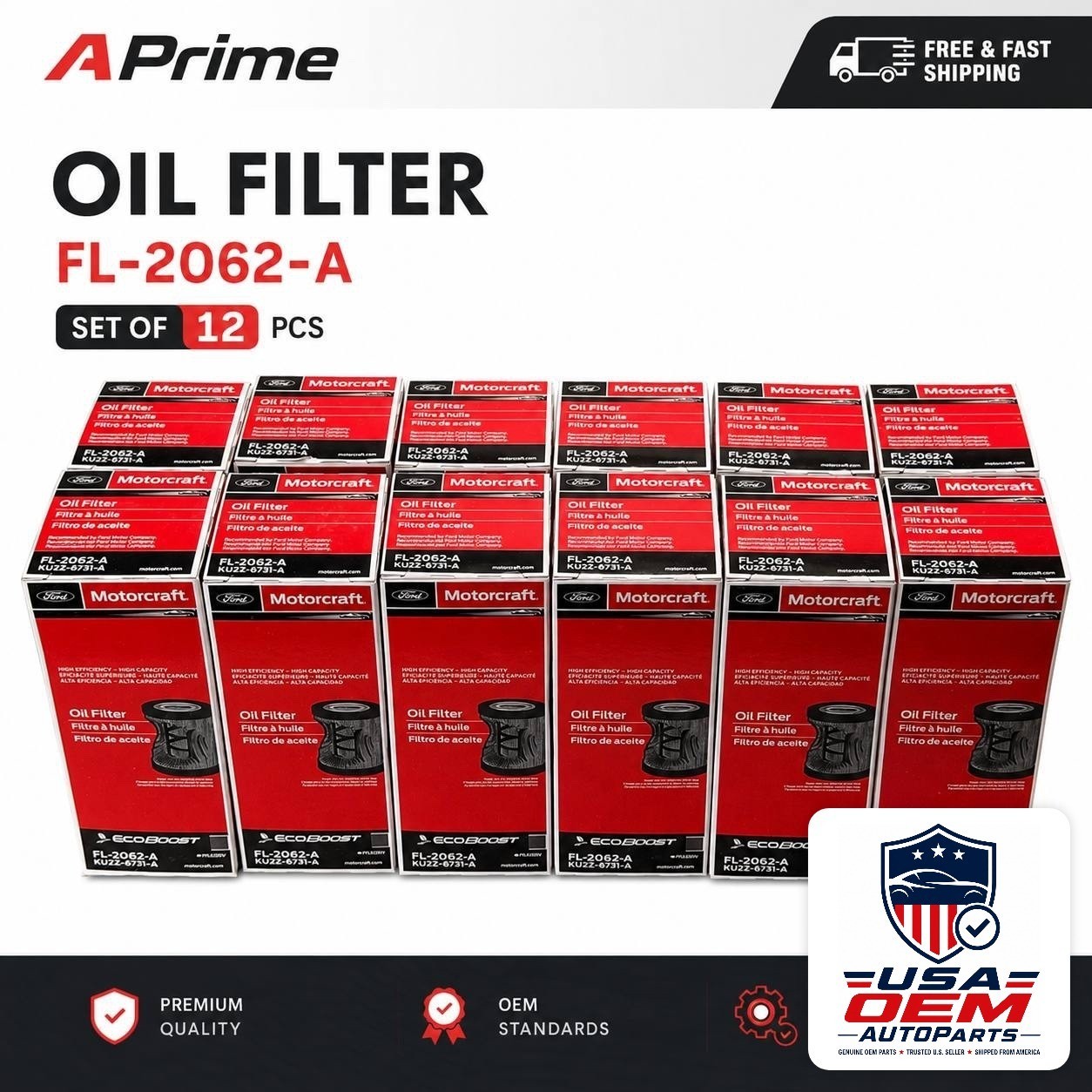 12 NEW Engine Oil Filter Motorcraft FL-2062-A FL2062 FL2062AB12 FAST SHIPPING US