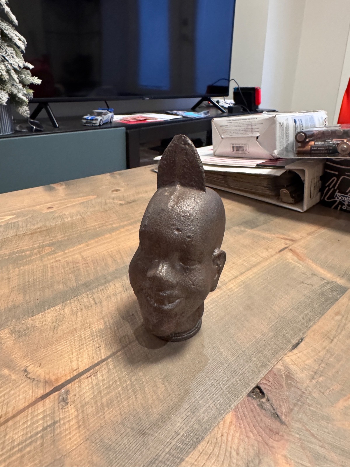 Vintage Benin Bronze Head Sculpture