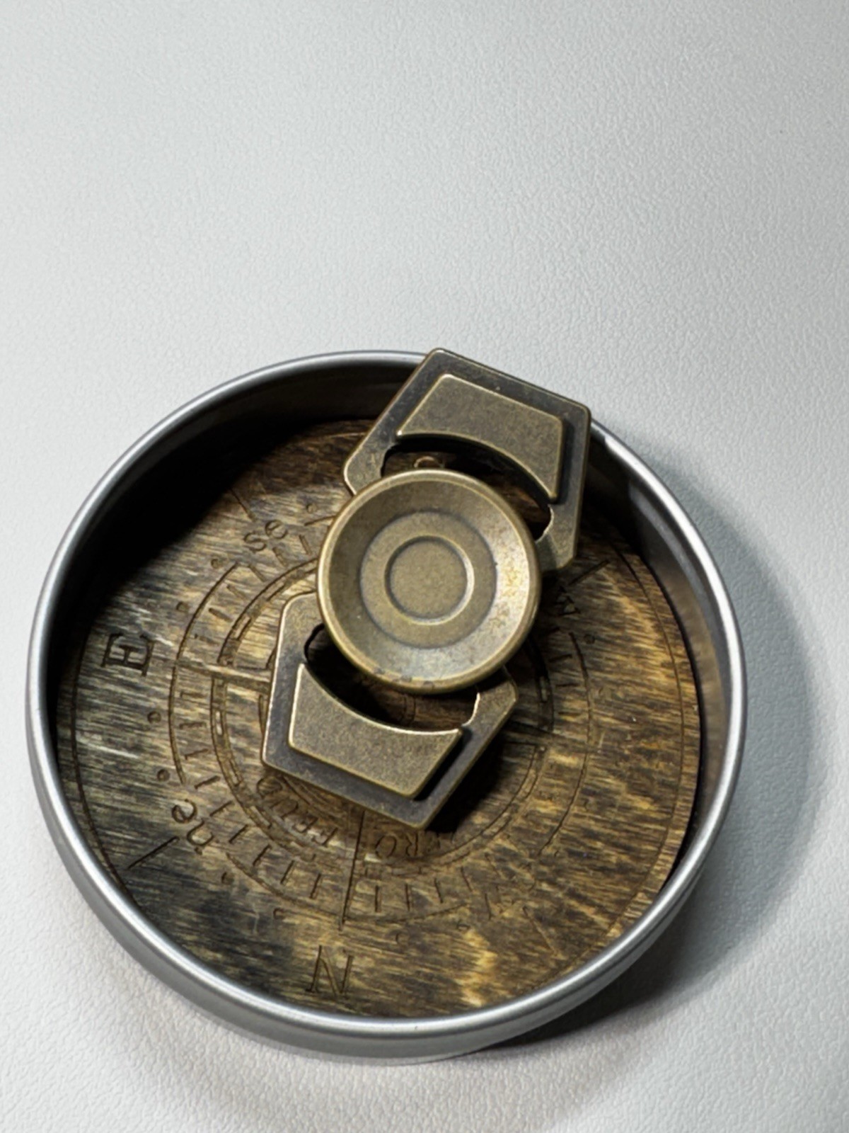 ZeroFeud Compass Nano Antique Brass very Rare EDC Spinner.