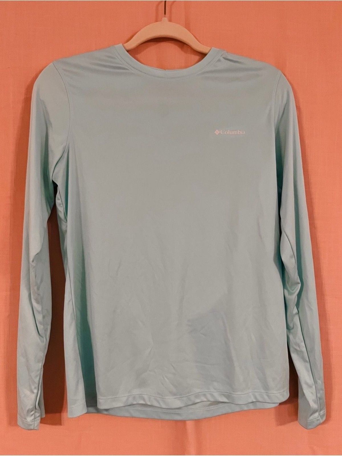 Columbia Long Sleeve Performance Tee in Light Aqua with Omni-Heat Sun Protection