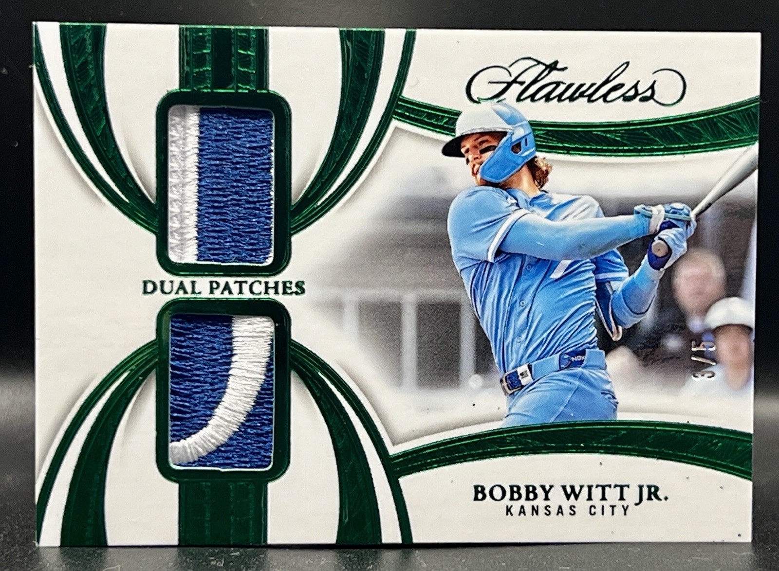 2025 Panini Flawless - Bobby Witt Jr. #DP-BW Dual Patches /5 (MEM, SSP) Royals 2025 Panini Flawless - Bobby Witt Jr. #DP-BW Dual Patches /5 (MEM, SSP) Royals
