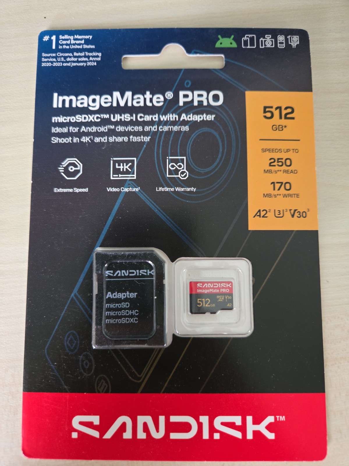 SanDisk 512GB ImageMate Pro microSDXC UHS-1 Memory Card SDSQXBD-512G-AW6KA New SanDisk 512GB ImageMate Pro microSDXC UHS-1 Memory Card SDSQXBD-512G-AW6KA New