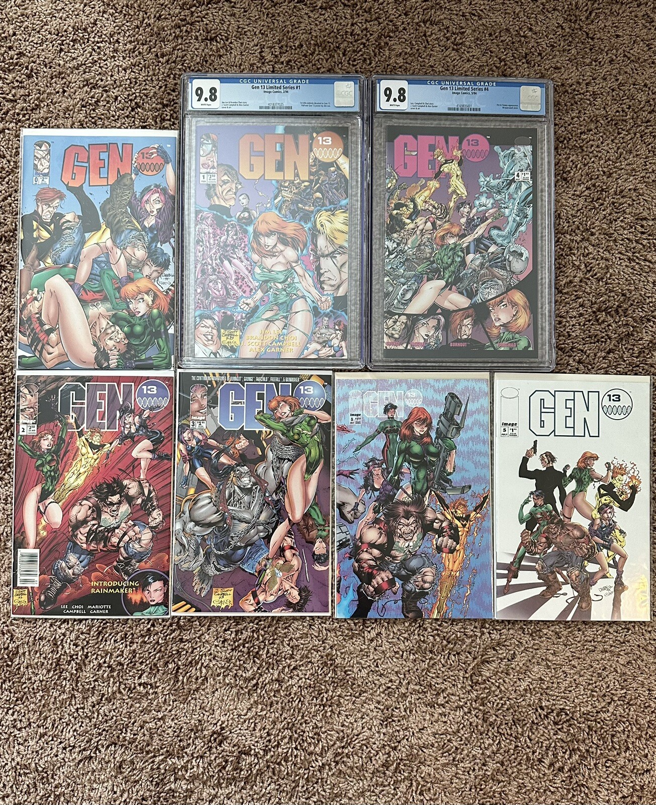 Gen 13 Limited Series #0-#5 With #5 Variant Cover 1994 #1 and #4 CGC 9.8