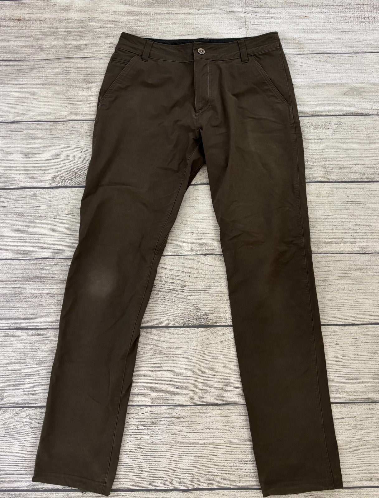 KUHL RESISTOR CHINO Mens Sz 32x34 Brown Stretch Pocket Outdoor Hiking Pants