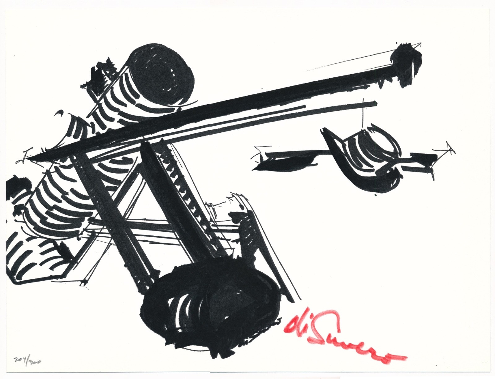 Mark Di Suvero Untitled 1973 Signed Numbered LTD ED Screenprint Unframed