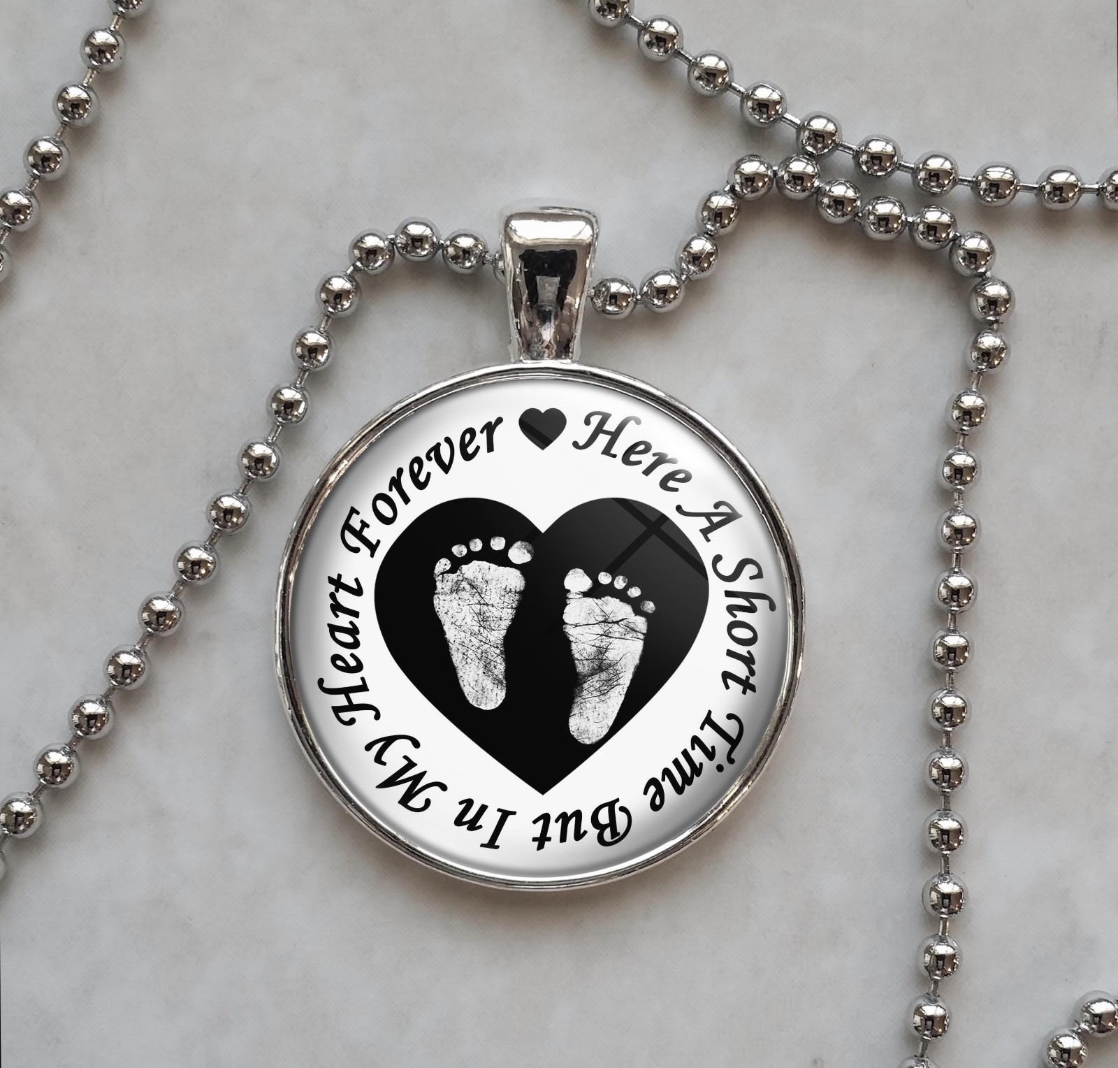 Choose Color Heart Forever Infant Loss Stillbirth Miscarriage Pendant Necklace