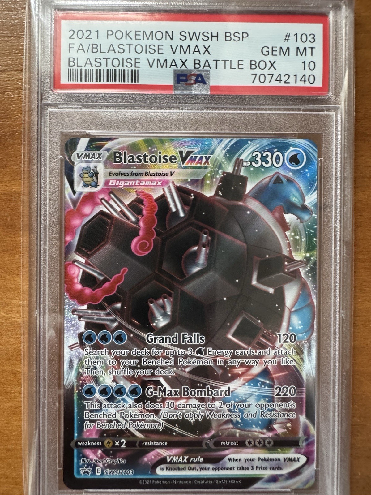 Pokemon Blastoise VMAX SWSH103 PSA 10 2021 SWSH Black Star Promo Holo