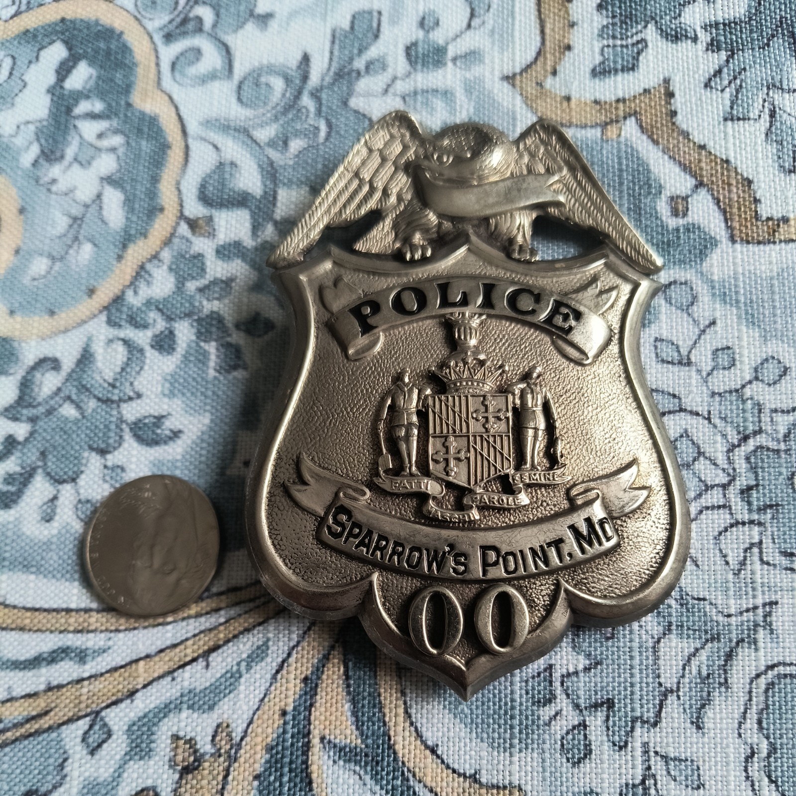 RARE Vintage Maryland Police Defunct 1930 Sparrows Point Sales man Sample Badge 
