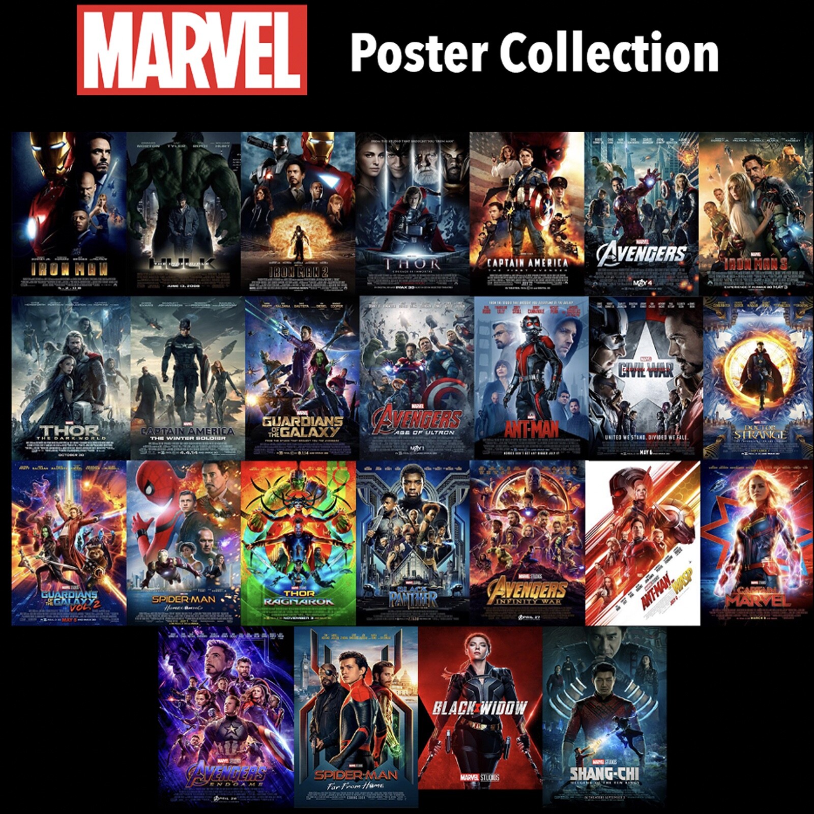 Marvel Cinematic Universe MCU Poster Set 12\