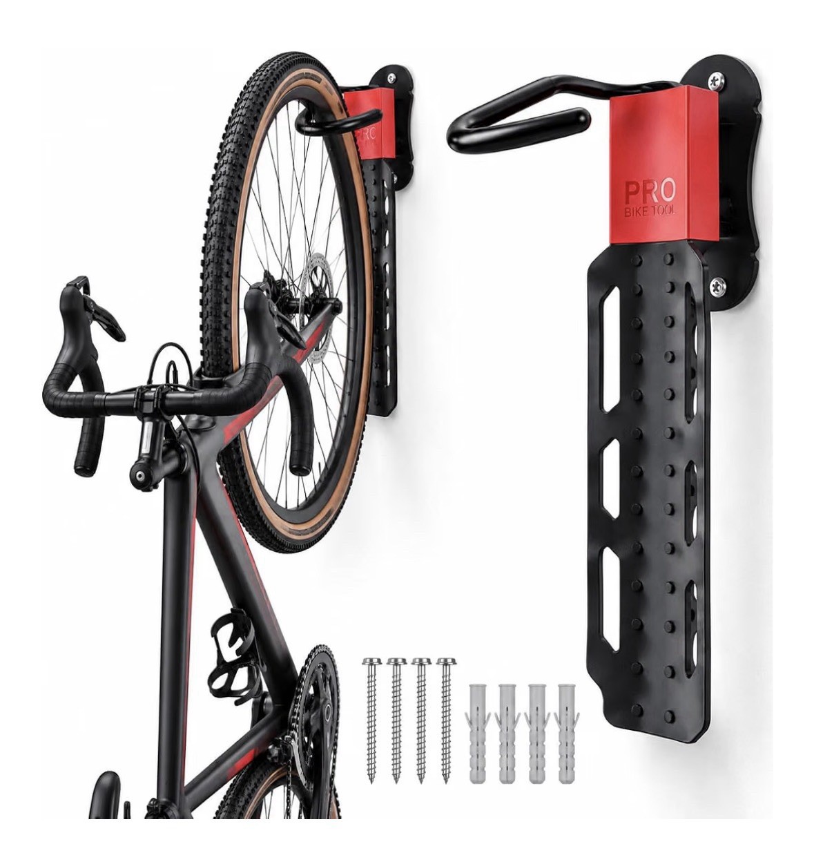 PRO BIKE TOOL Swivel Bike Rack Wall Mount - Vertical Garage Storage PRO BIKE TOOL Swivel Bike Rack Wall Mount - Vertical Garage Storage