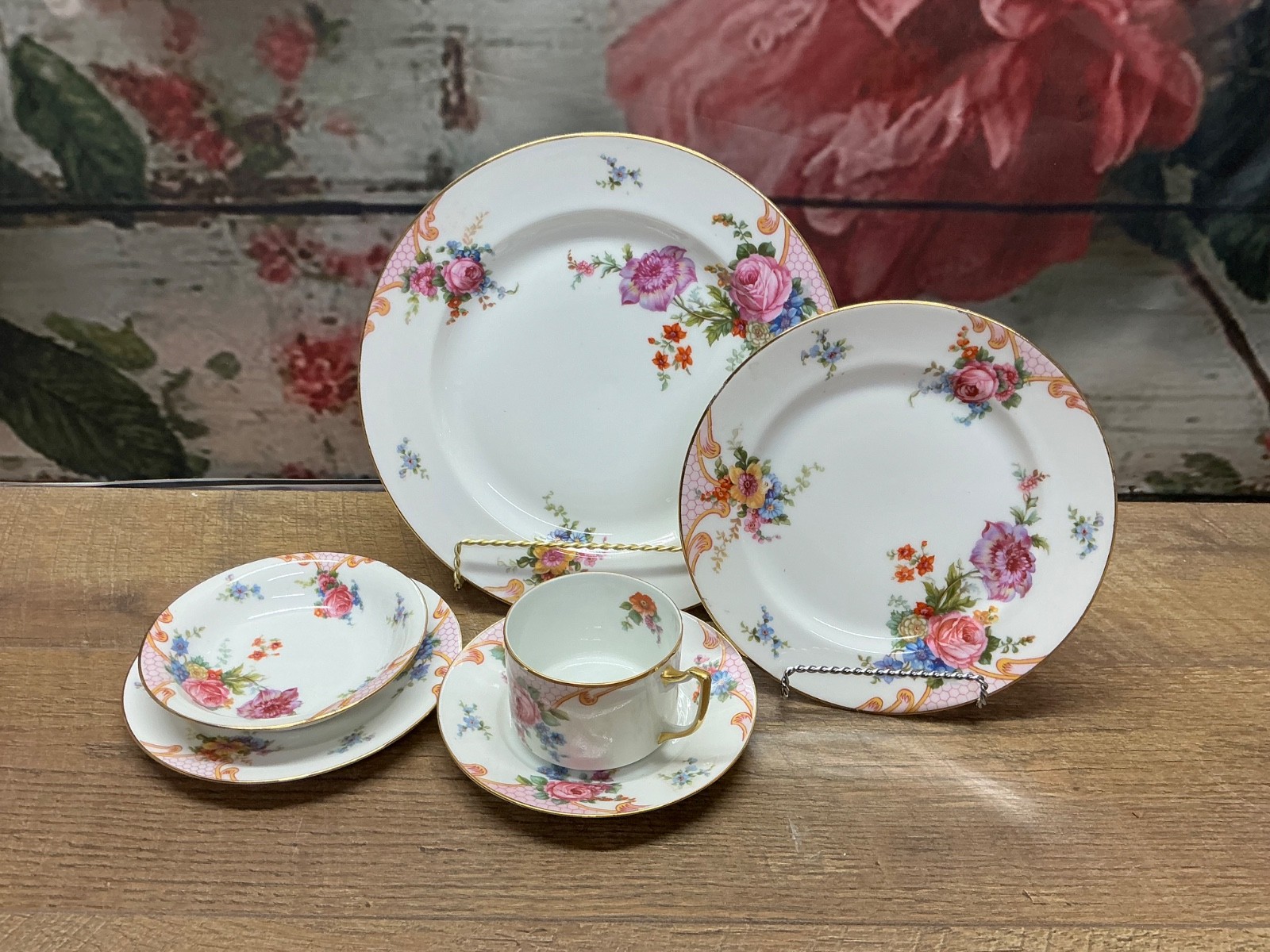EPIAG Czechoslovakia Bridal Rose (White) 1930s (6) pc place setting