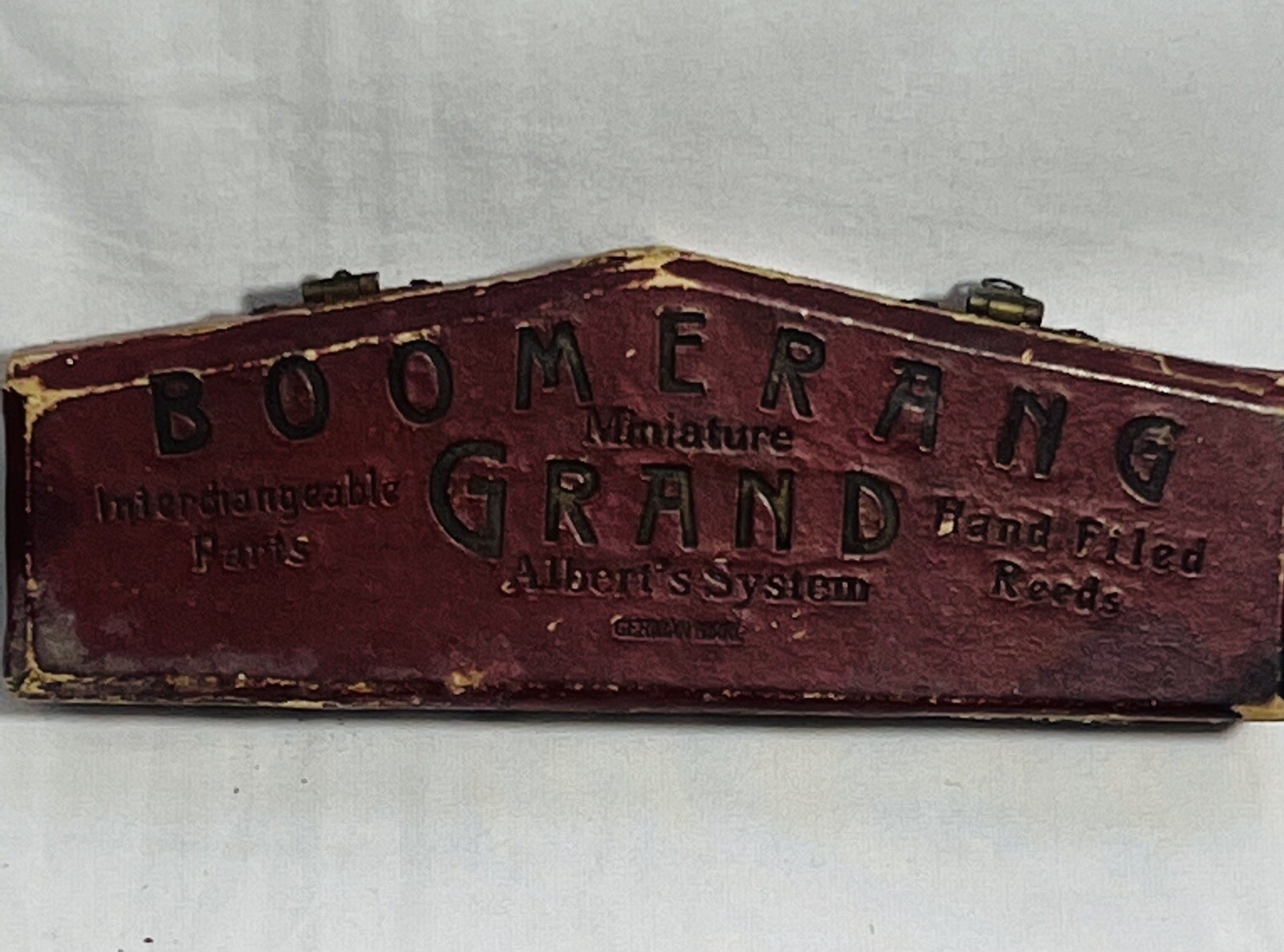 Vintage Boomerang Harmonica Case Only by Albert's, c.1920s German Made Rare