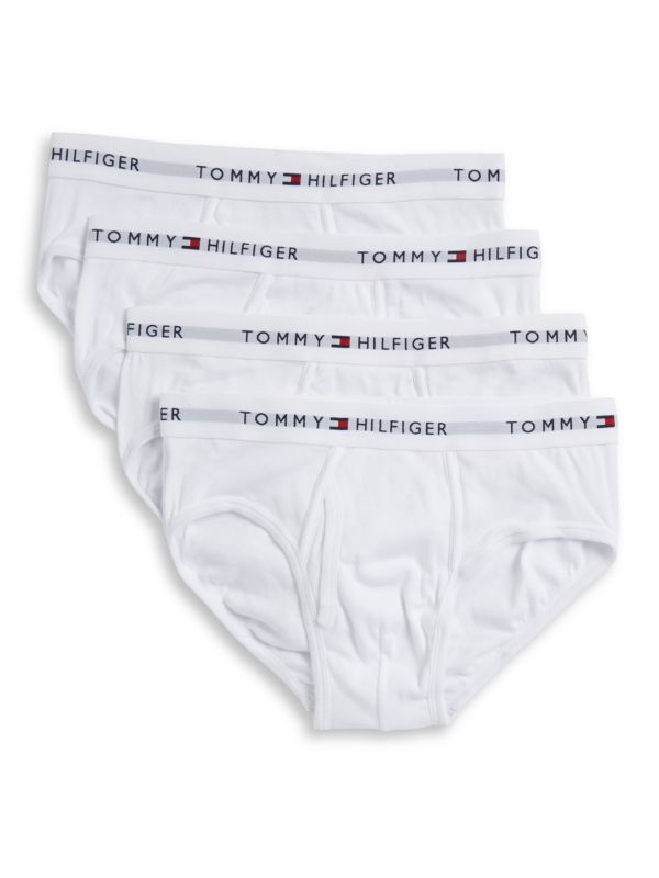 Tommy Hilfiger Four Pack Classic Cotton Briefs Underwear White TH 4 09FF001100 Tommy Hilfiger Four Pack Classic Cotton Briefs Underwear White TH 4 09FF001100