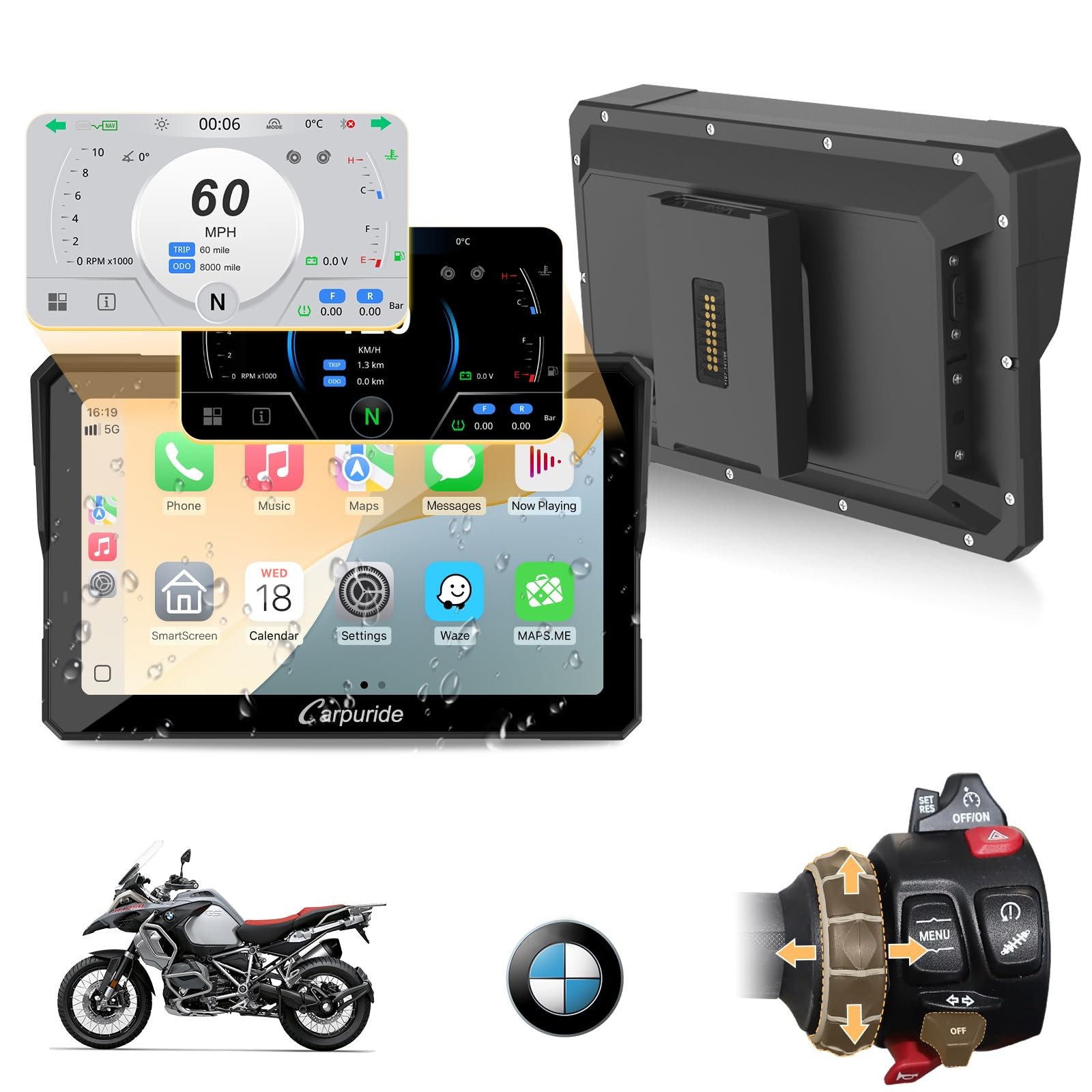 Carpuride W702BSPro Carplay Android Auto BMW Moto Stereo Transmission Controlle Carpuride W702BSPro Carplay Android Auto BMW Moto Stereo Transmission Controlle