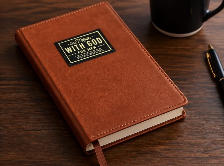 One Minute with God for Men 365 Devotions, Brown Faux Leather Flexcover One Minute with God for Men 365 Devotions, Brown Faux Leather Flexcover