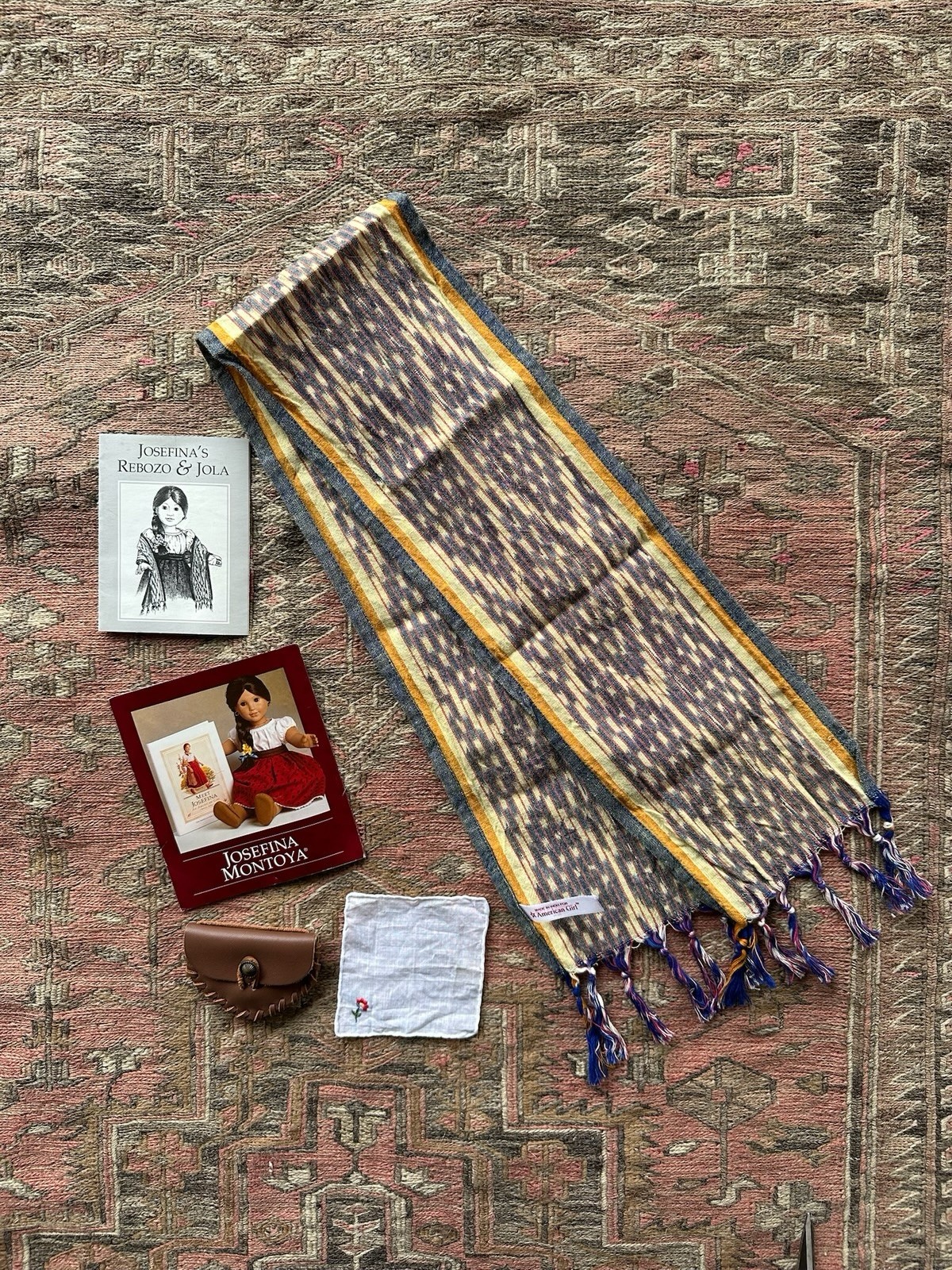 Vintage Josefina American Girl Accessories Lot Rebozo And Leather Pouch Vintage Josefina American Girl Accessories Lot Rebozo And Leather Pouch