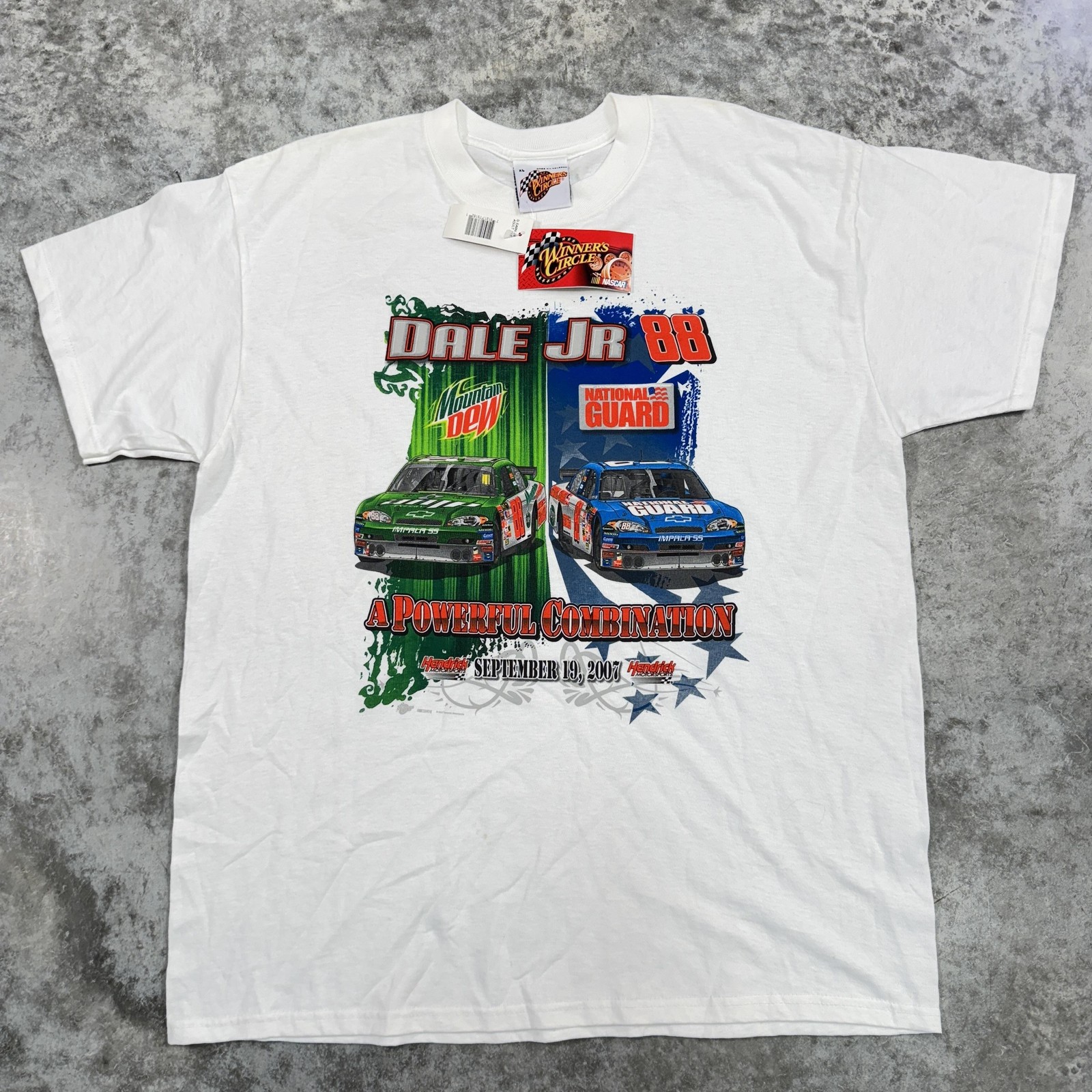 Vintage Dale Earnhardt Jr Shirt Mens XL NASCAR Mountain Dew National Guard 2000s