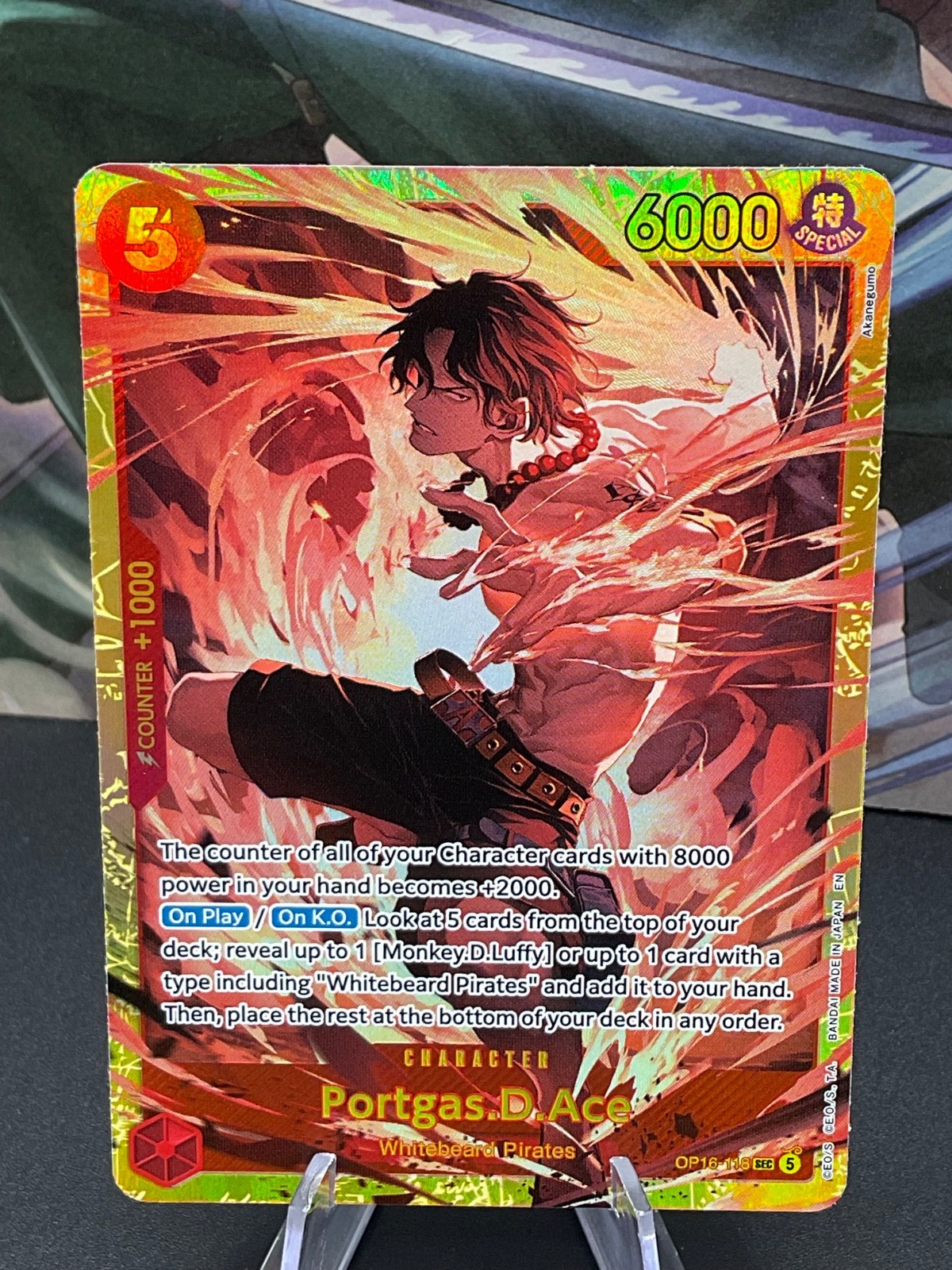 Portgas D. Ace OP16-118 SEC The Time of Battle English One Piece Card Game