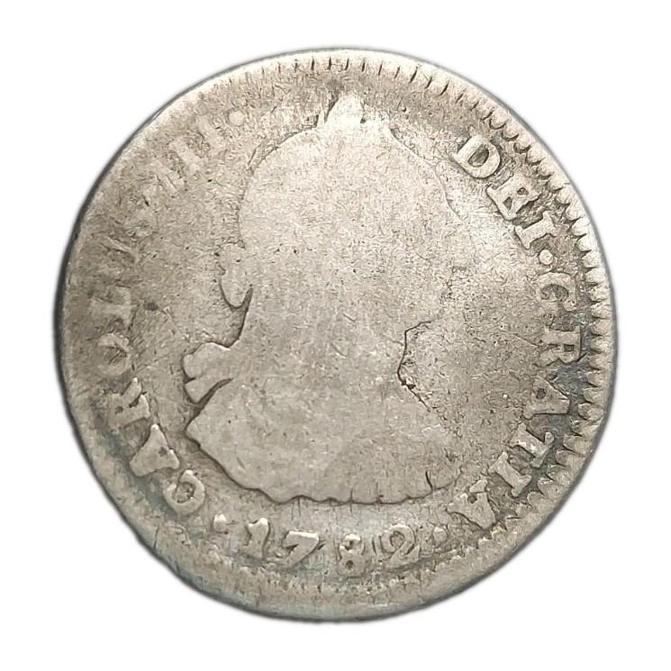 1782 Mo FF MEXICO 1 ONE REAL OLD SILVER COIN SPANISH COLONY 1782 Mo FF MEXICO 1 ONE REAL OLD SILVER COIN SPANISH COLONY
