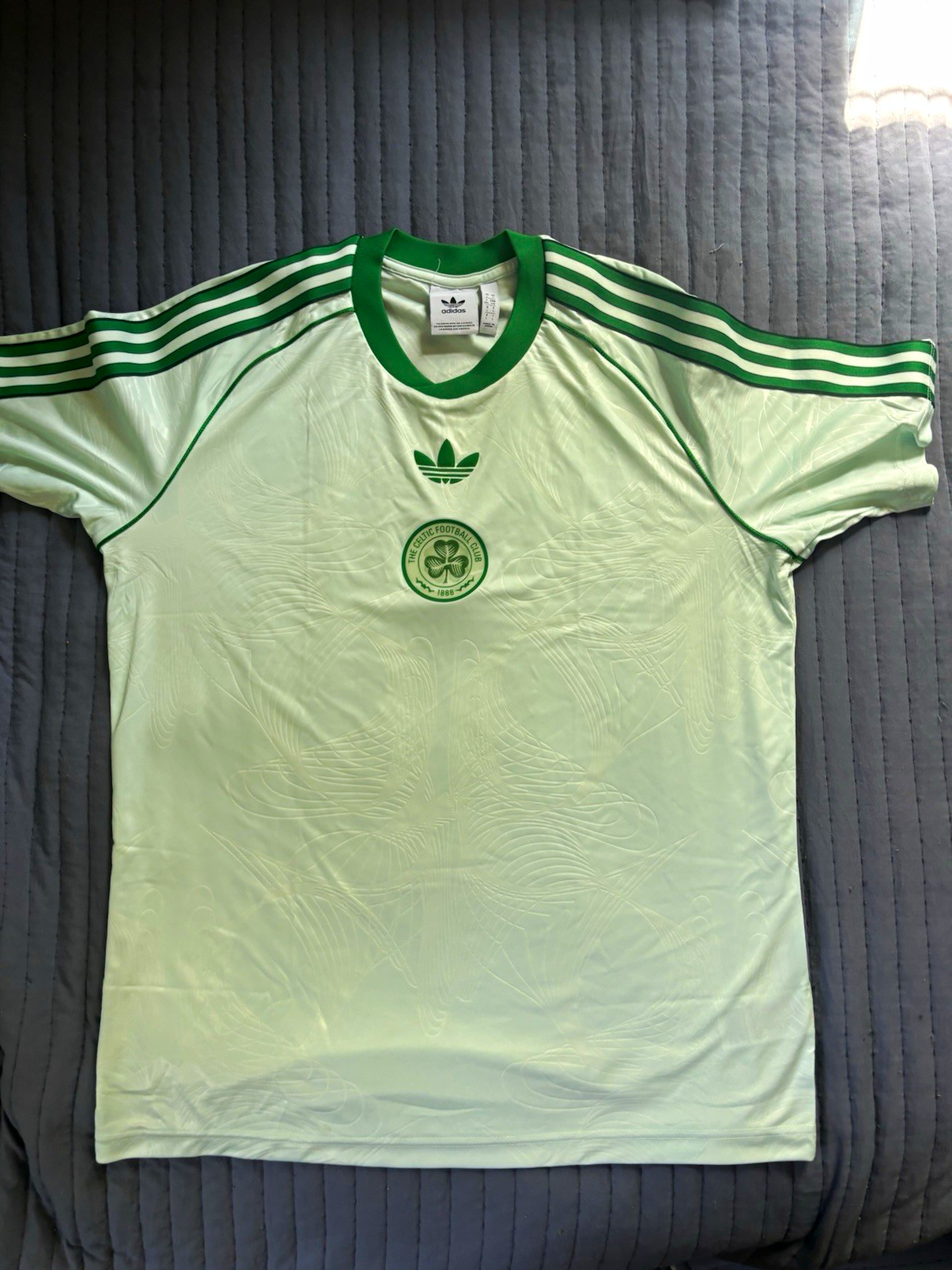 adidas Celtic FC 1888 Soccer Jersey warmup Shirt White/Green Size L