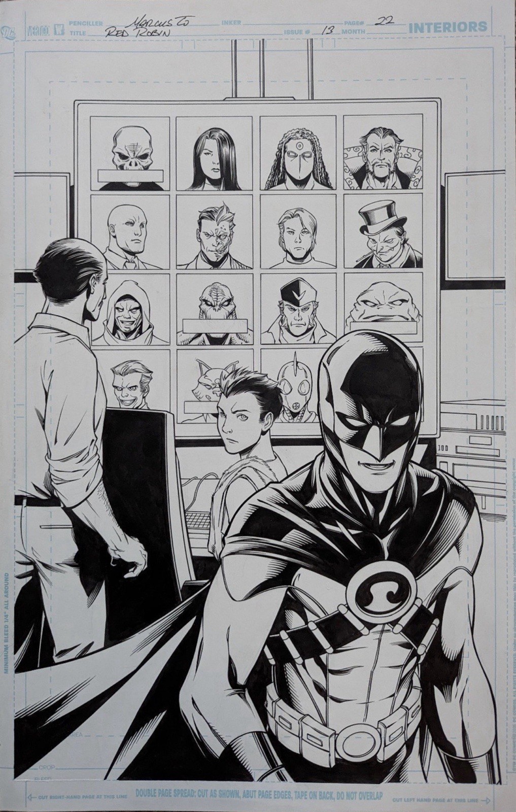 Original Comic Art: Red Robin splash page by Marcus To and Ray McCarthy