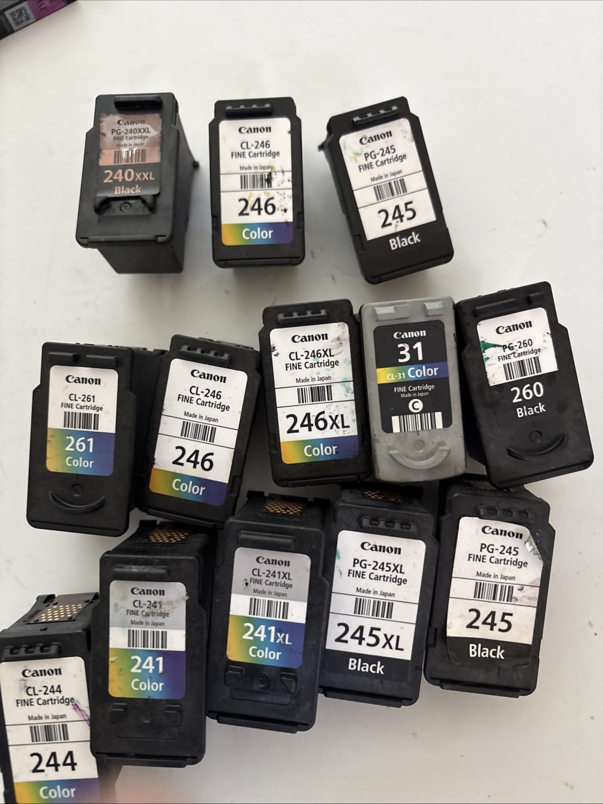 Lot Of 13 Empty Virgin Genuine CANON Ink Cartridges 275 245 244 240 Virgin