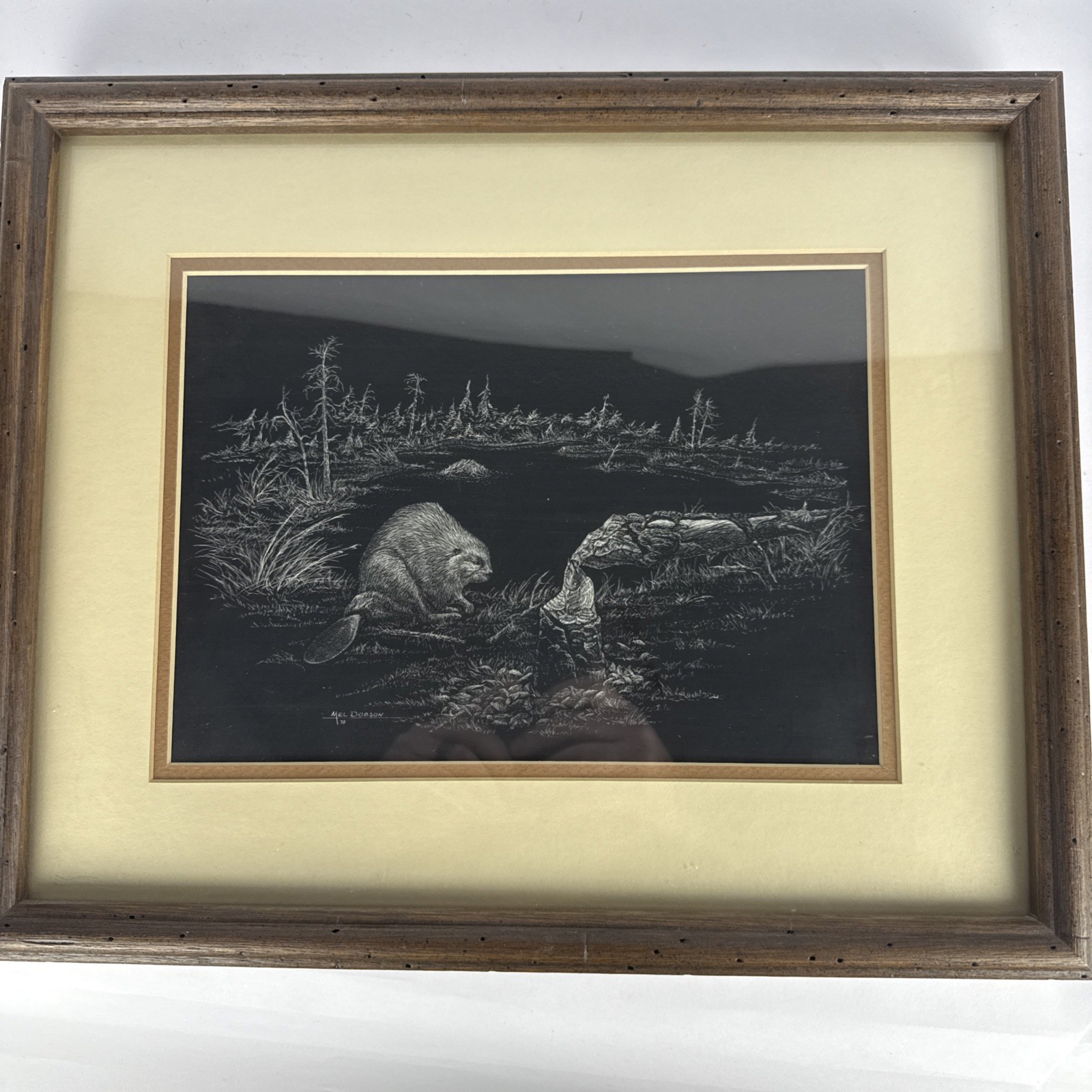 Original Mel Dobson Scratchboard Art 