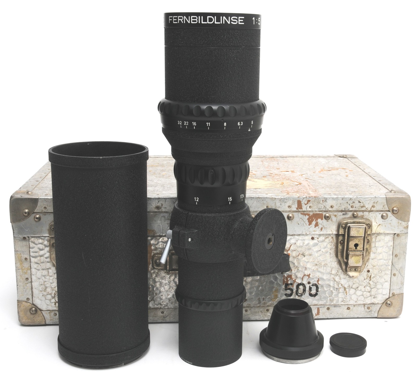 Astro-Berlin remote picture lens 5/500 mm red C w. adapter M42 in metal case