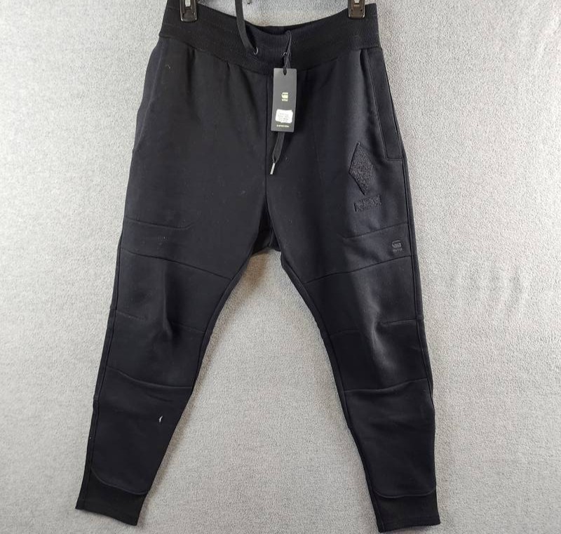 G-STAR RAW Logo Detail Drawstring Pants Men\'s Black Side Pockets Pull On