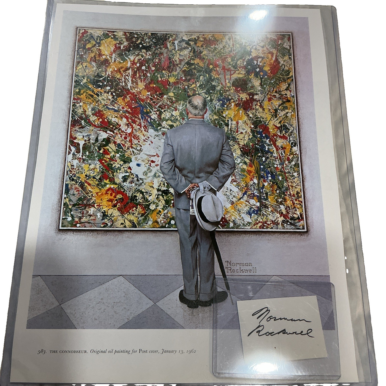 NORMAN ROCKWELL + Signed Autographed Cut Signature 1970\'s  11X14 Print W/COA 🔥