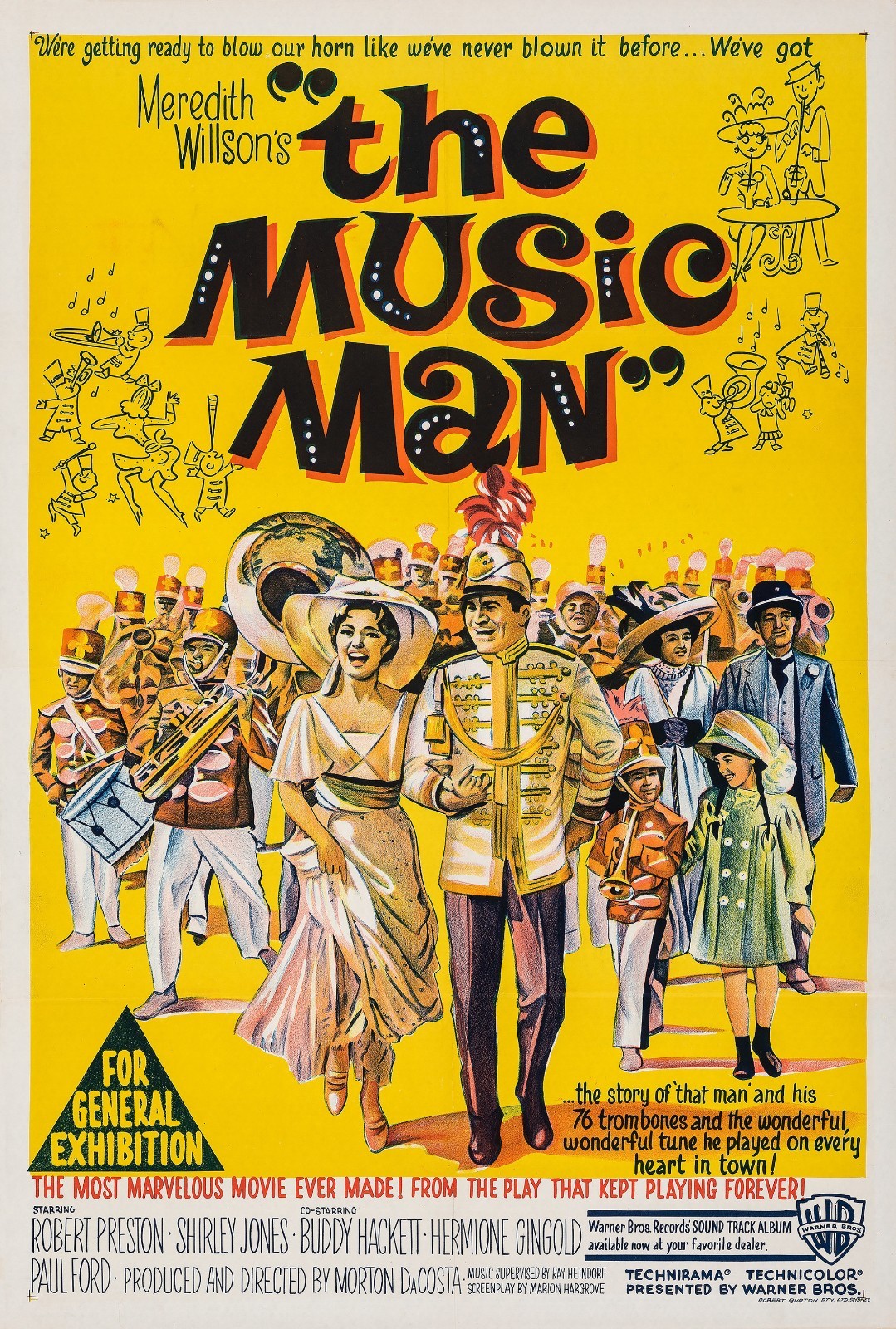 1962 The Music Man Movie Poster 11X17 Robert Preston Shirley Jones Ron Howard 🍿 1962 The Music Man Movie Poster 11X17 Robert Preston Shirley Jones Ron Howard 🍿
